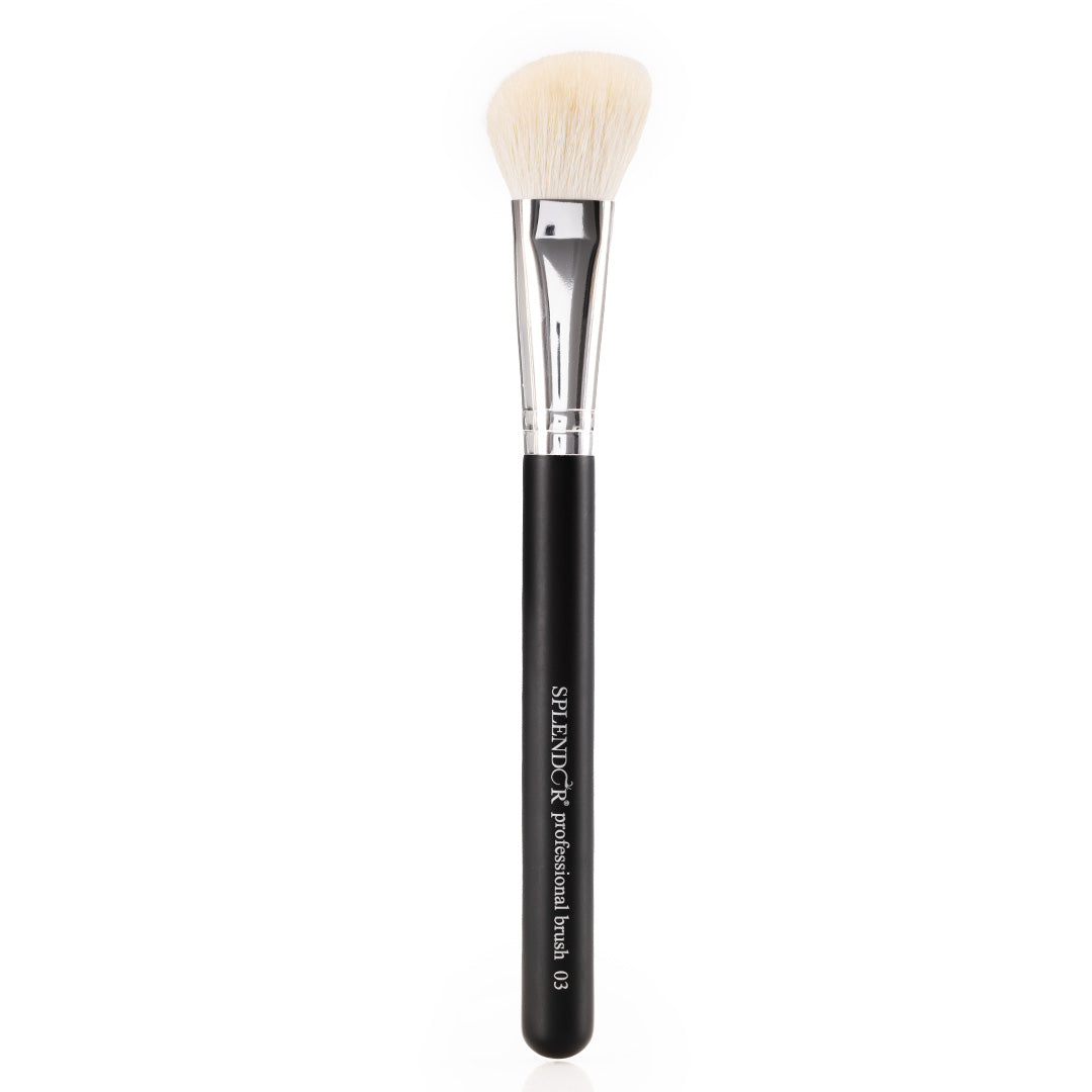 Pensula Profesionala Splendor S03 pentru blush/bronzer/contouring par capra alba