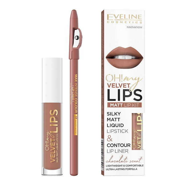 OH! my LIPS Velvet set ruj lichid + creion Eveline Cosmetics