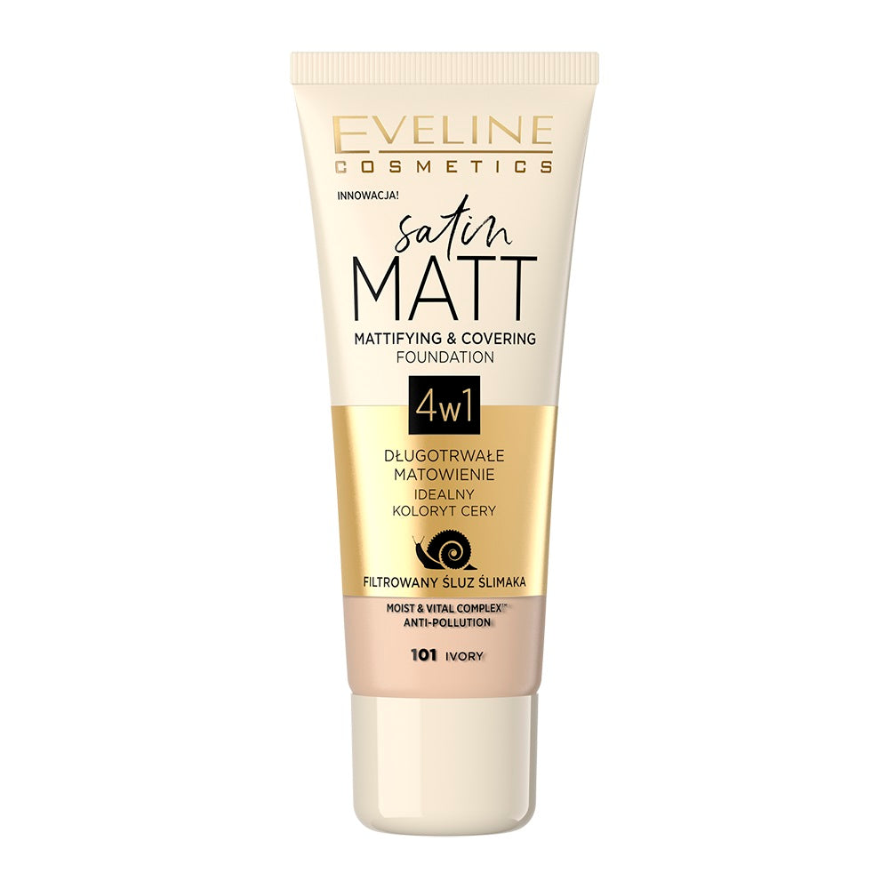 Satin Matt Foundation 101-Ivory Evelin Cosmetics