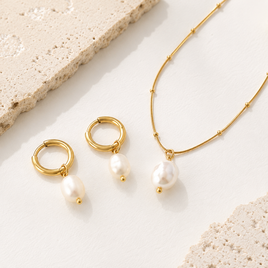 Set cercei + colier Aurora Pearl