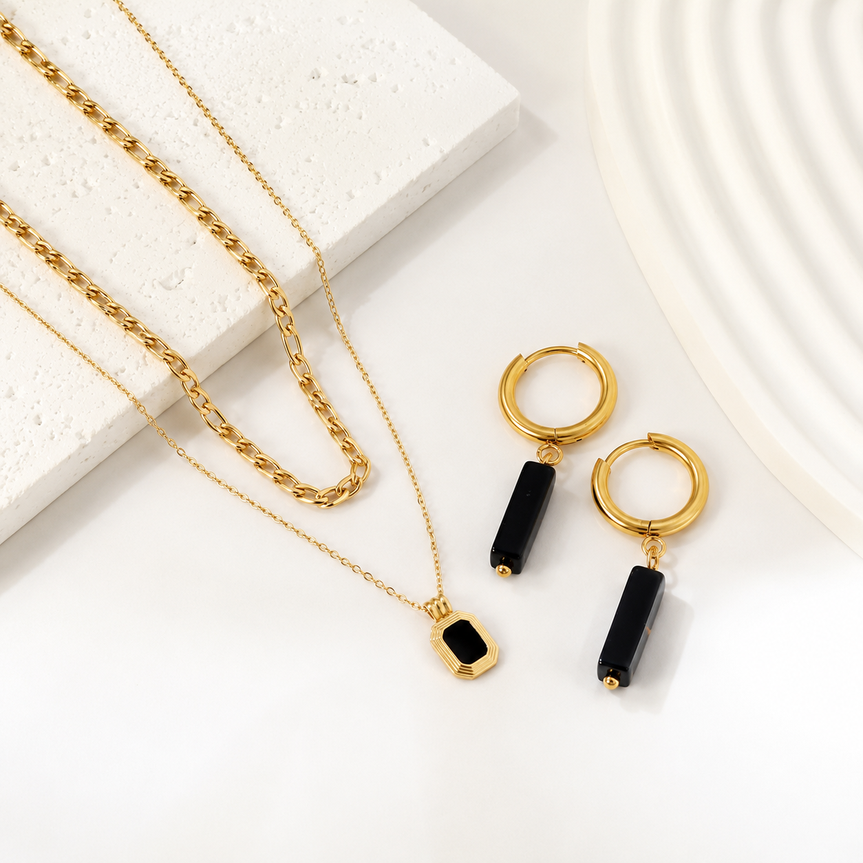 Set Colier + Cercei Black Accent